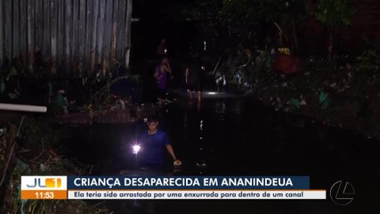 Criança é arrastada por enxurrada e desaparece no canal em Ananindeua, na Grande Belém
