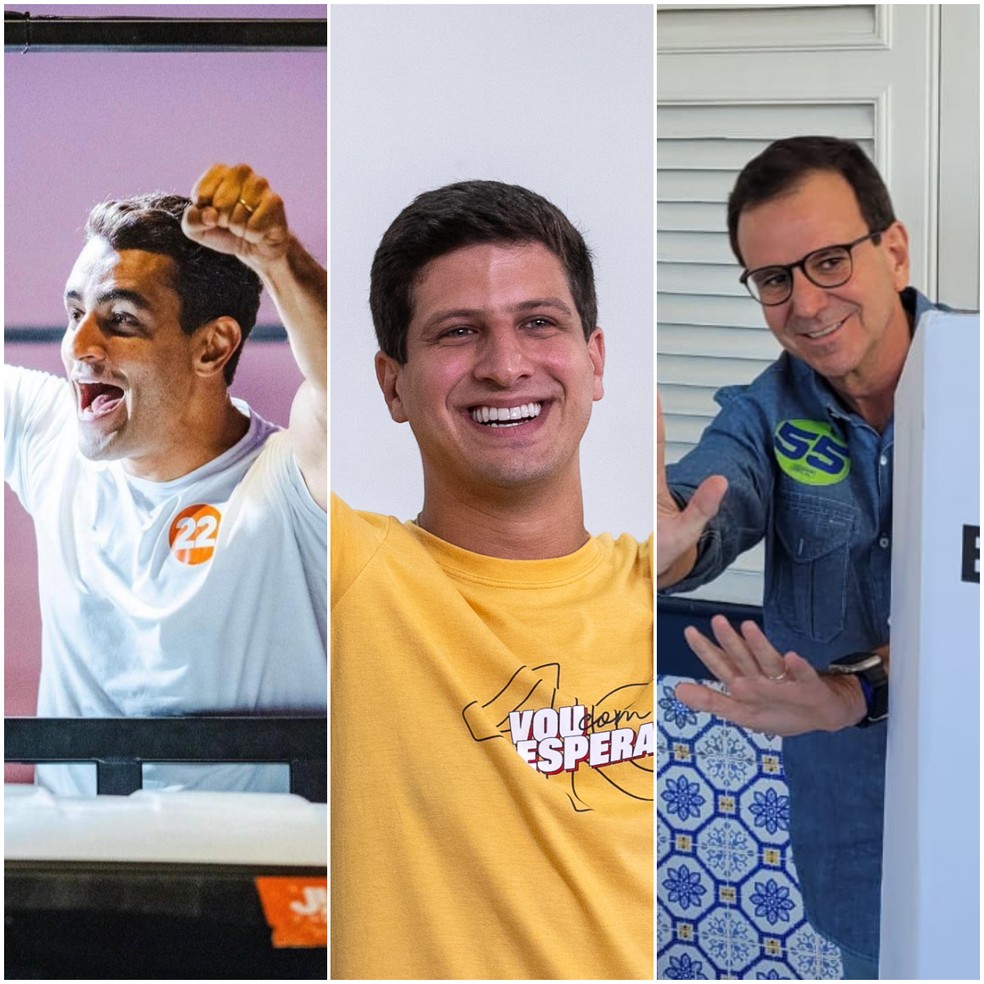 Os prefeitos eleitos JHC (Maceió), João Campos (Recife) e Eduardo Paes (Rio de Janeiro); seus respectivos partidos conseguiram maioria na Câmara em 2024 — Foto: Arquivo pessoal - Wilson Castro/W9 Press/Estadão Conteúdo - Cristina Boeckel/g1