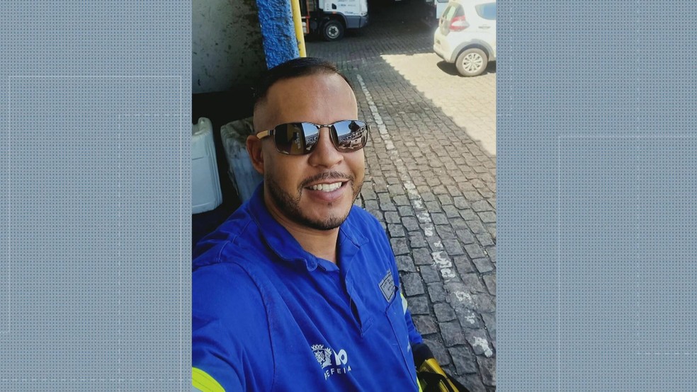 O eletricista Tiago Miranda de Souza morreu ao cair quando trabalhava no reparo da rede elétrica de Costa Barros — Foto: Reprodução/ TV Globo