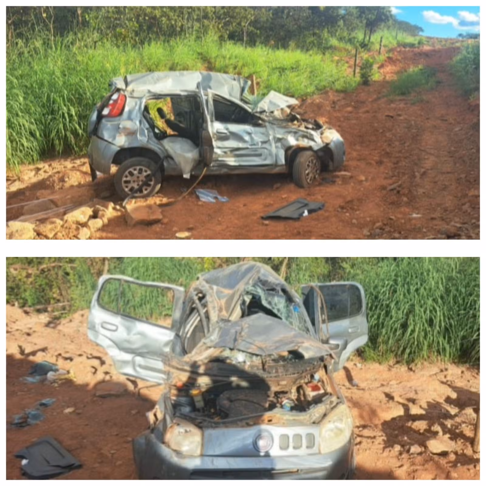 Idoso morre após capotamento de carro na MG-402, em Urucuia