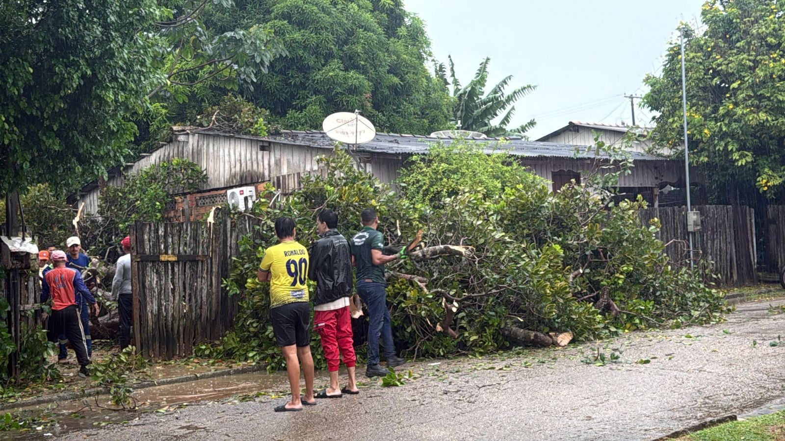 Temporal provoca destelhamento de casas e alagamentos em Terra Santa, PA