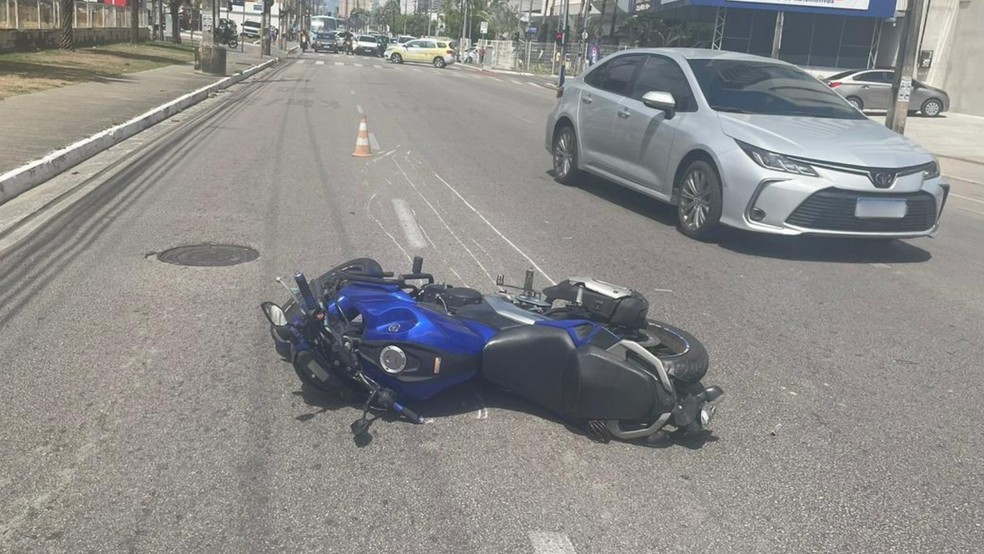 Motorista de caminhonete atropela motociclista em Fortaleza e foge sem prestar socorro — Foto: Arquivo pessoal