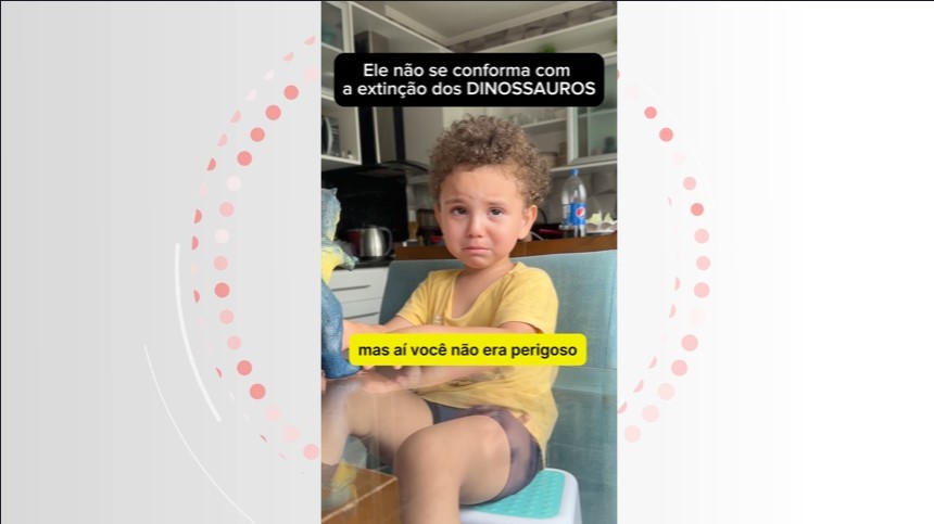 Menino fica inconformado com extinção dos dinossauros, argumenta com a mãe e vídeo viraliza