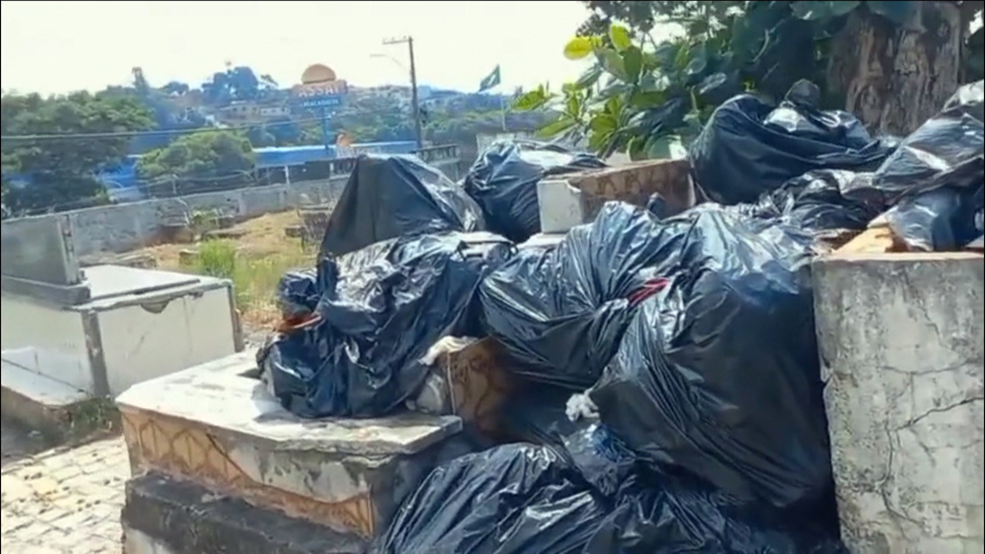 Moradores denunciam abandono de cemitério onde corpo de Roberto Dinamite foi enterrado; ossadas estão expostas