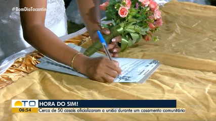 Casais de Palmas oficializam a união durante casamento comunitário