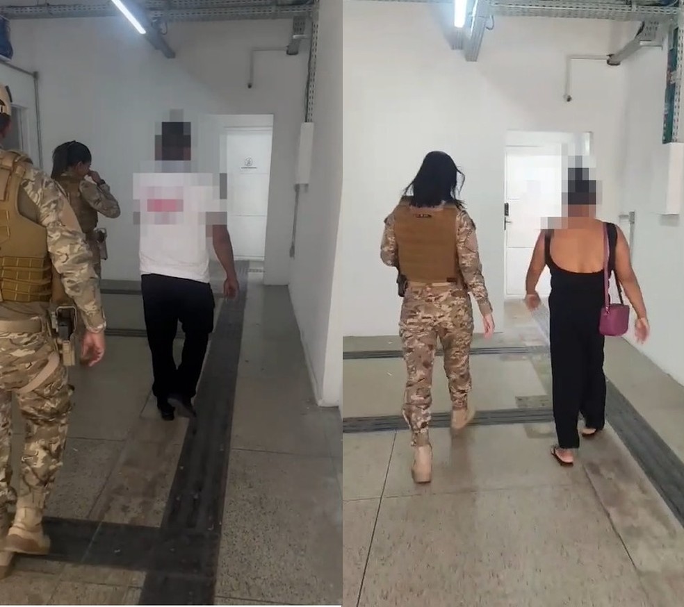 Polícia conduz à delegacia pessoas que não devolveram celulares roubados, em Teresina — Foto: Secretaria de Segurança Pública do Piauí/ Divulgação