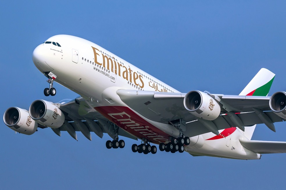 Airbus A380 da Emirates — Foto: Divulgação/Emirates