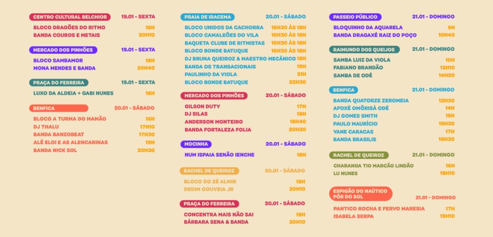 Prefeitura divulga programação do pré-carnaval de Fortaleza. — Foto: Reprodução/Carnaval de Fortaleza