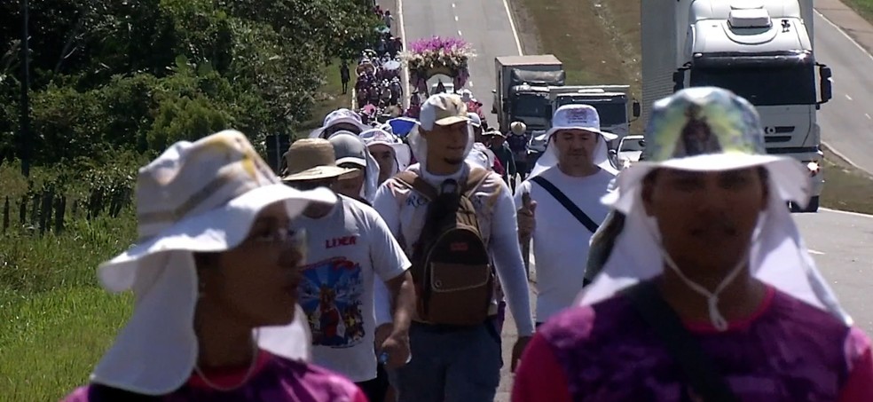 Círio de Nazaré 2026: Romeiros caminham rumo a Belém — Foto: Tv Liberal / Reprodução