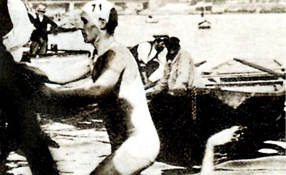 O australiano Frederick Lane ganhou duas medalhas de ouro no Sena nas Olimpíadas de 1900 — Foto: GETTY IMAGES/via BBC