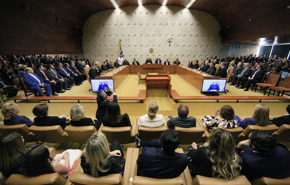 Plenário do STF durante a posse de Cristiano Zanin, em agosto — Foto: Divulgação/STF