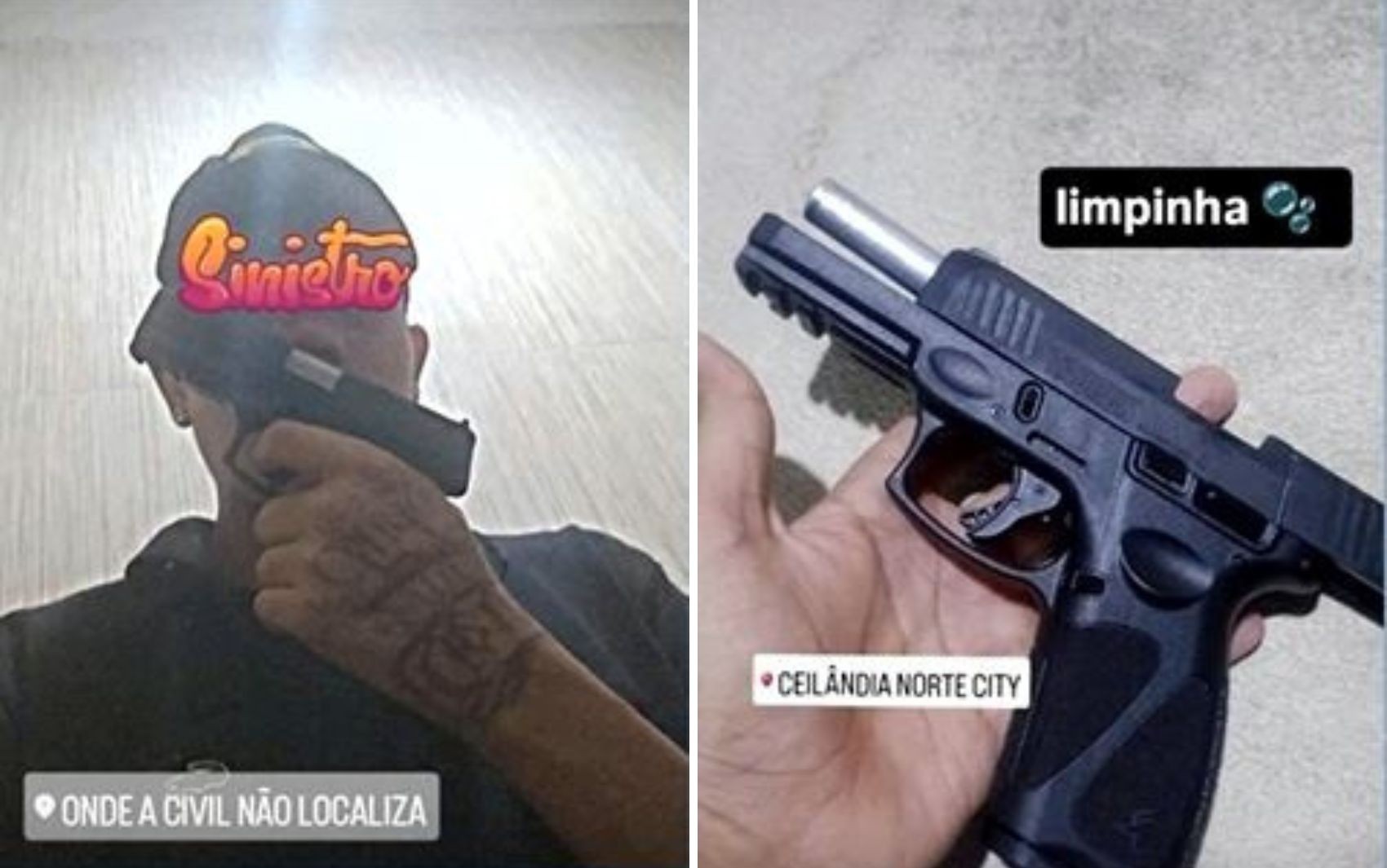 Homem ostenta armas nas redes sociais e desafia a polícia a encontrá-lo; vídeo