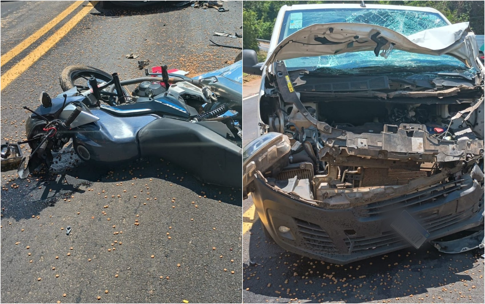 Motociclista de 62 anos morre após batida de frente com van na BR-265, em Lavras, MG