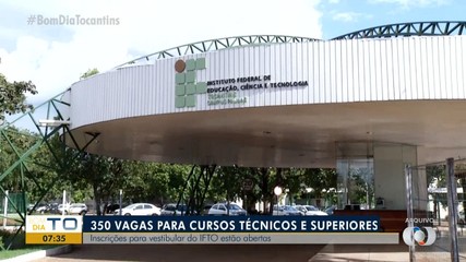 IFTO abre 350 vagas para cursos técnicos em várias cidades do estado