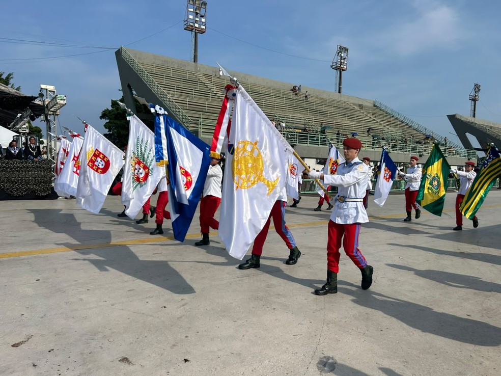 Desfile de 7 de Setembro reúne Forças Armadas e forças de segurança no Sambódromo de Manaus. — Foto: Jucélio Paiva/Rede Amazônica