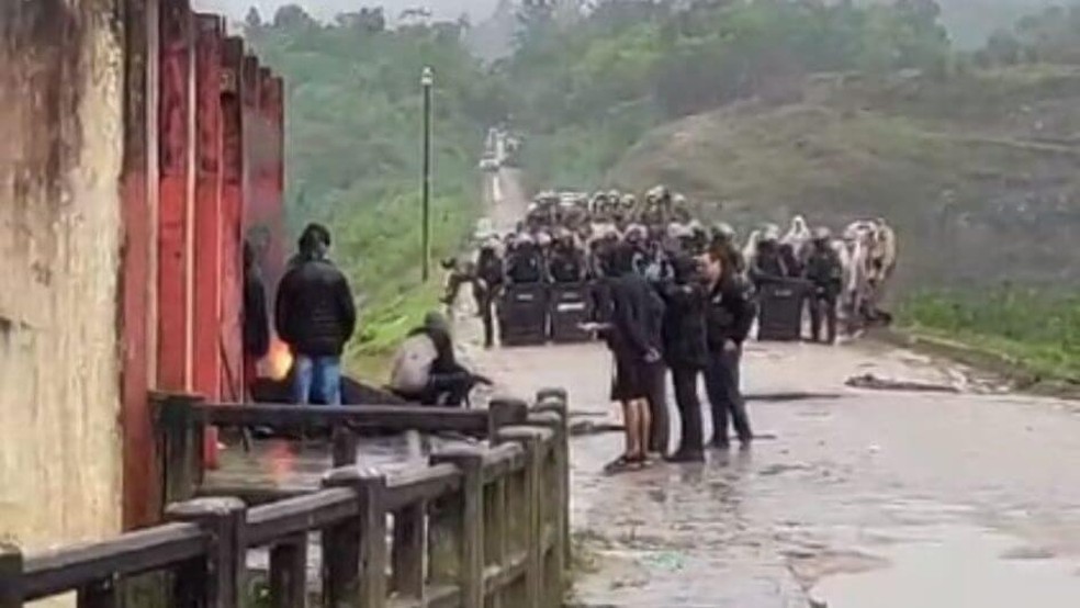 Conflito na barragem de José Boiteux — Foto: Reprodução