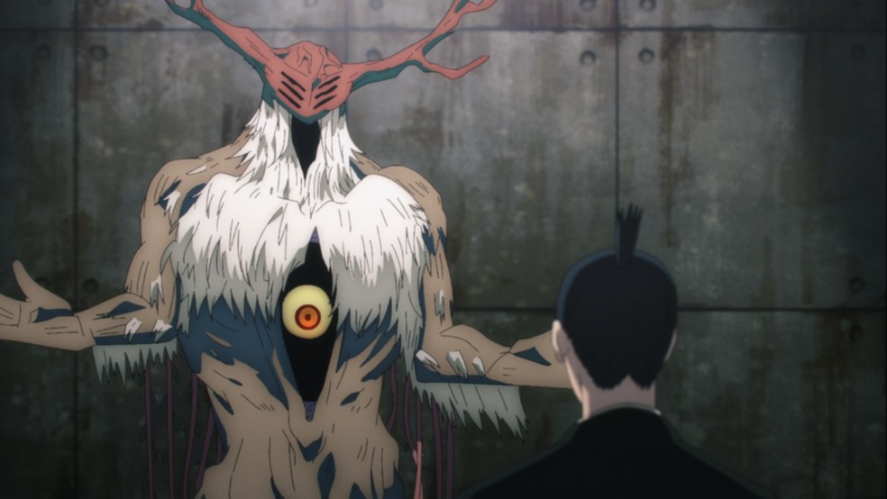 O personagem Demônio do Futuro foi dublado por Guilherme Briggs no anime 'Chainsaw Man' — Foto: Divulgação