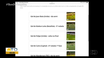 ge faz enquete para eleger gol mais bonito do campeonato Tocantinense