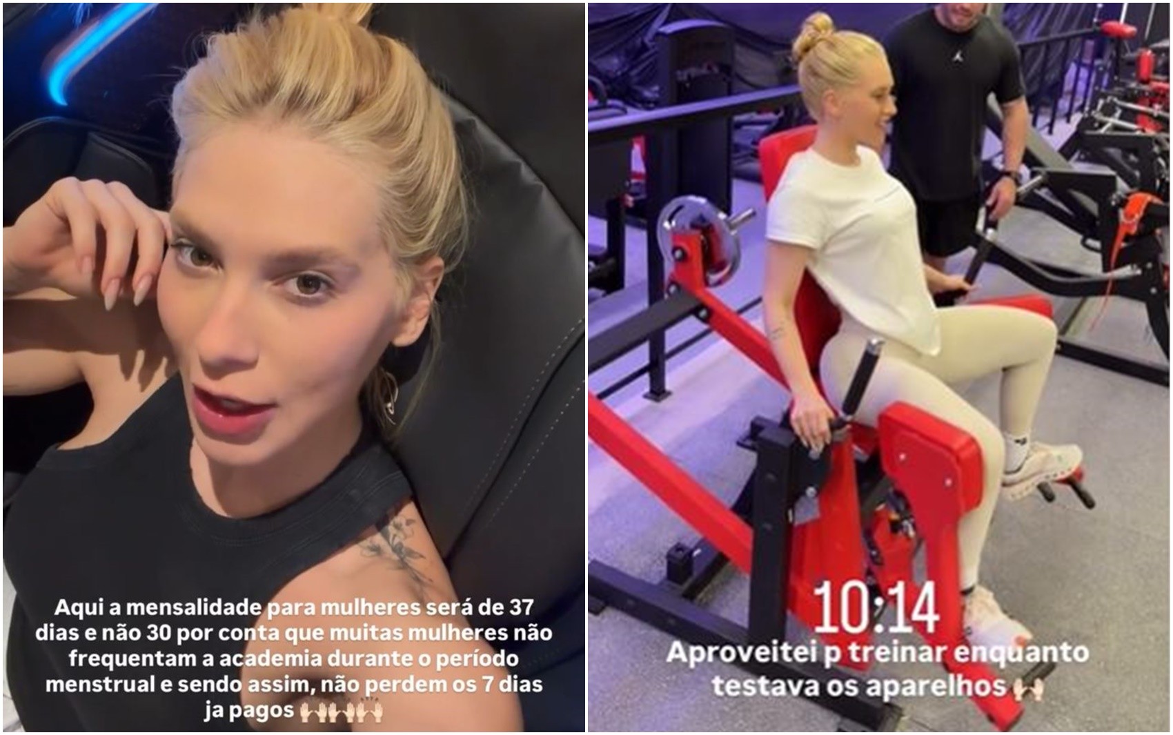 Mensalidade de 37 dias e área exclusiva para mulheres: Virginia revela detalhes de academia em Goiânia 