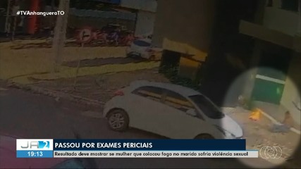 Suspeita de por fogo em marido passa por exames para verificar se sofria violência sexual