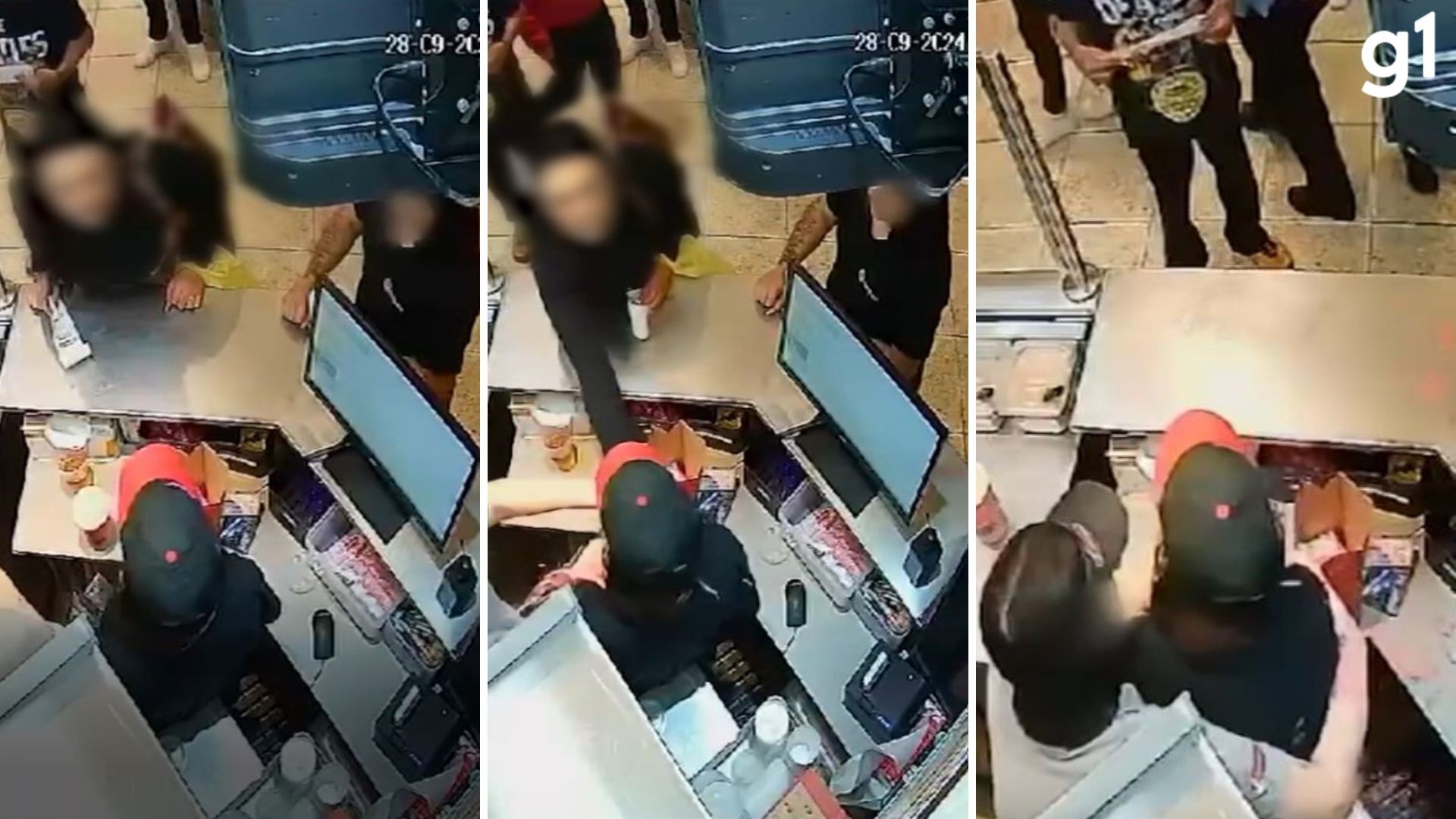 Câmeras registram momento em que cliente joga suco em atendente de lanchonete no RS; VÍDEO