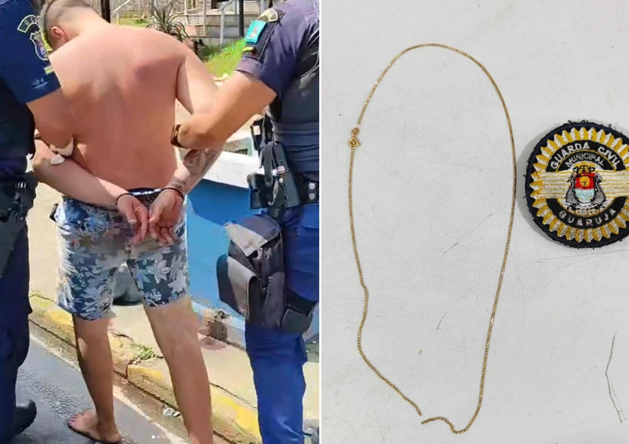 Homem é preso após agredir e roubar correntinha de mulher em Guarujá, SP  