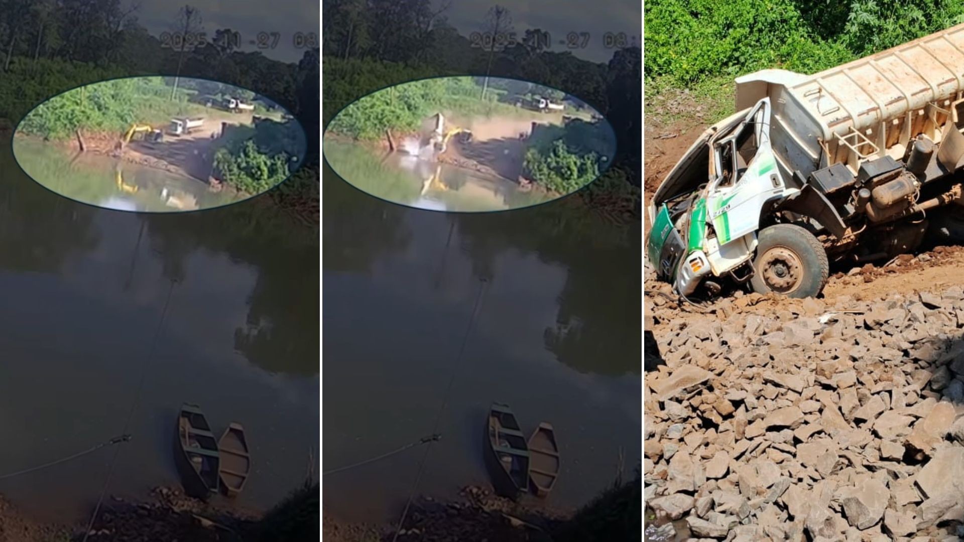 VÍDEO: Homem morre após ser atropelado e jogado em rio por caminhão desgovernado no RS