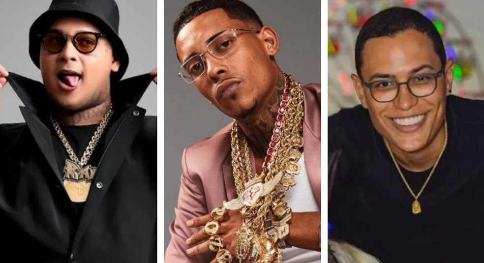 O MC Ryan SP, o MC Poze do Rodo e Raphael Sousa Oliveira, dono do perfil ‘Choquei’, das Redes Sociais. — Foto: Montagem/g1/Reprodução/Redes Sociais