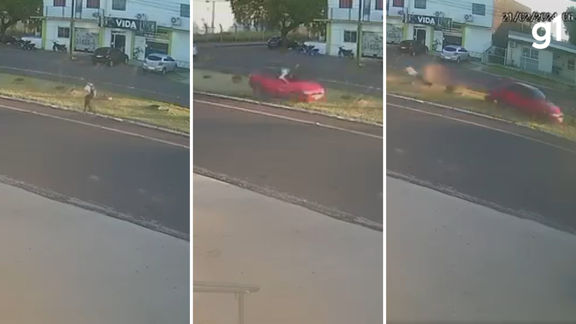 Mulher é arremessada para cima após atropelamento em Alegrete; VÍDEO