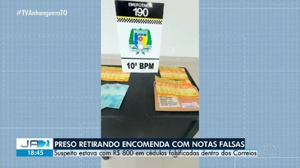 Homem é preso por suspeita de retirar encomenda com notas falsas em Correios no interior