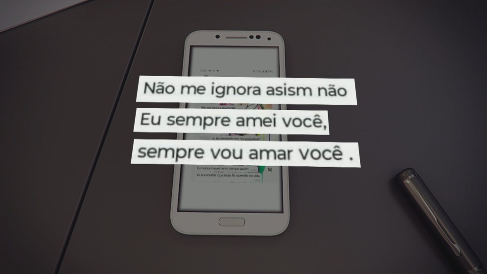 Print de uma mensagem enviada à vítima — Foto: Reprodução/TV Globo