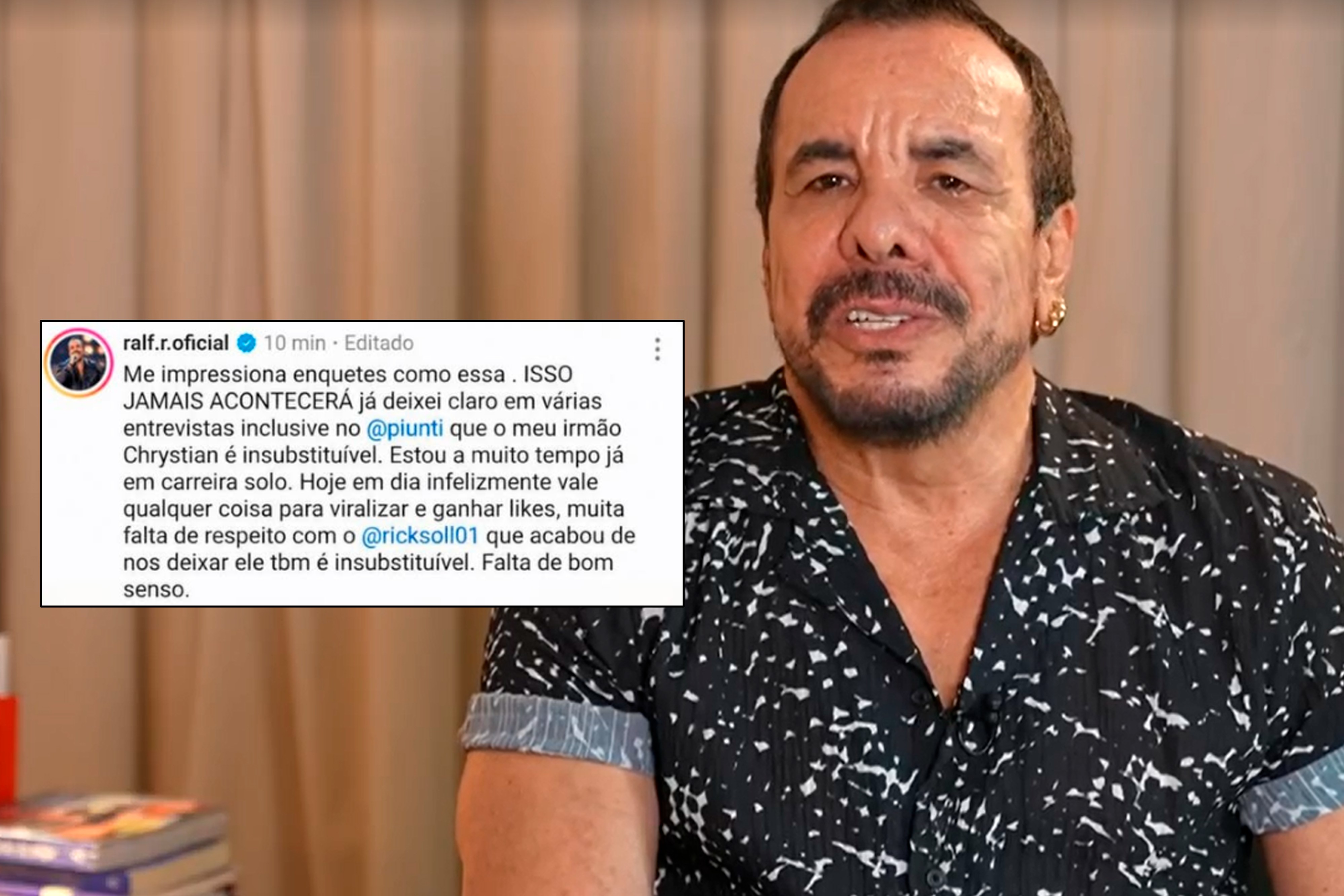 Ralf descarta formar dupla com Renner após morte de Rick: 'É muita falta de respeito'