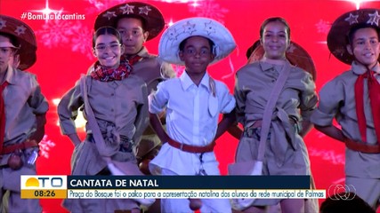 Cantata de Natal é realizada por alunos da rede municipal de Palmas na Praça do Bosque