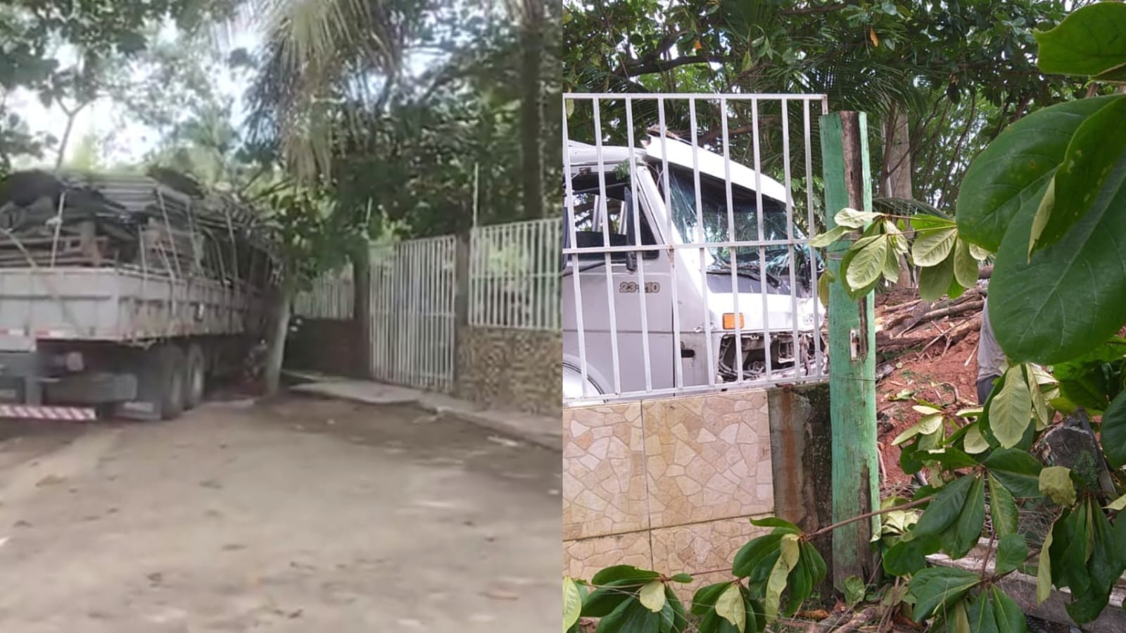 Motorista de caminhão perde o controle e destrói muro de restaurante em Marechal Deodoro, Alagoas