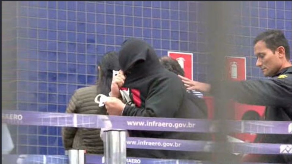 Preso durante operação da PF contra quadrilha que trocava malas em aeroporto de SP — Foto: TV Globo