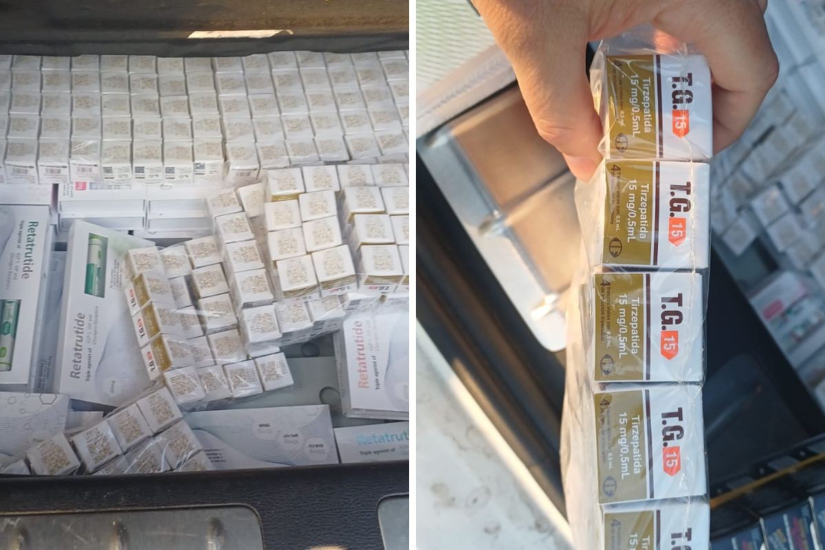 Polícia Rodoviária Federal apreende 2,8 mil medicamentos e anabolizantes em BMW na Via Dutra, em Roseira