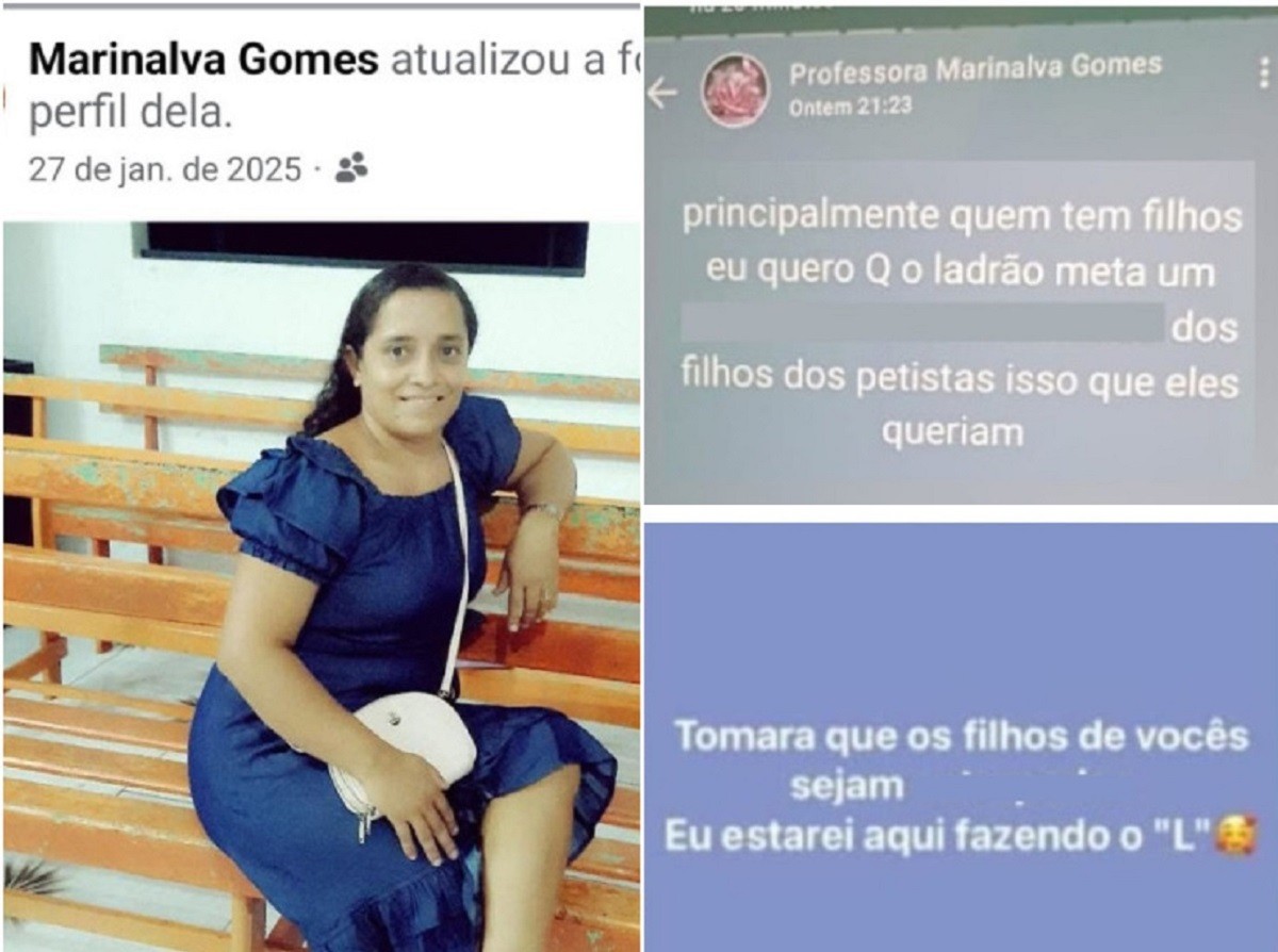 Professora faz post de incentivo a violência sexual contra filhos de eleitores de Lula e é afastada no Marajó