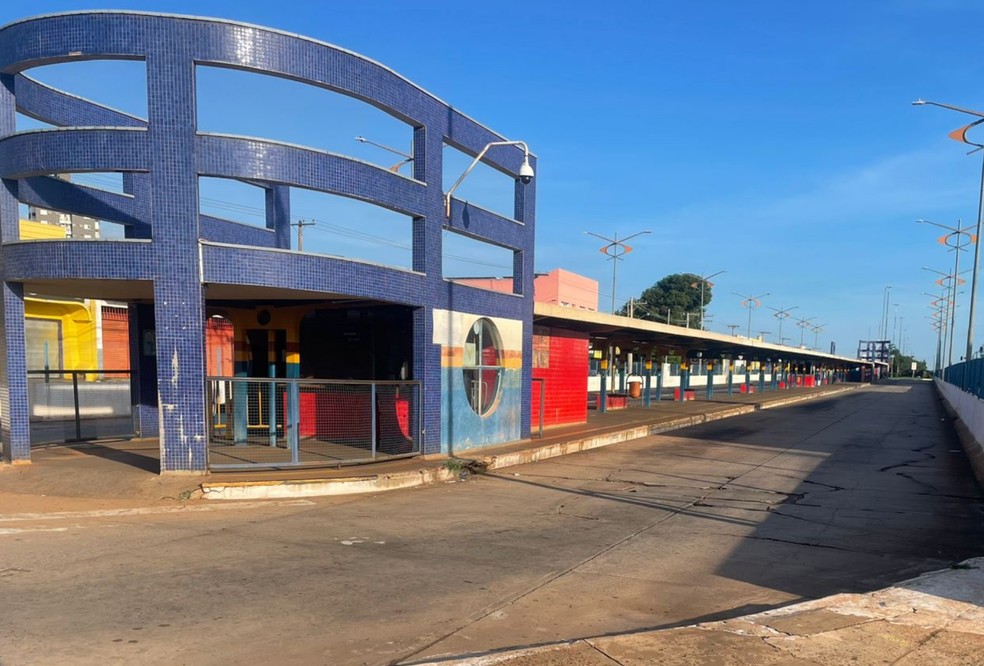 Terminal Morenão vazio durante greve dos motoristas de ônibus em Campo Grande — Foto: Ingrid Rocha/ TV Morena