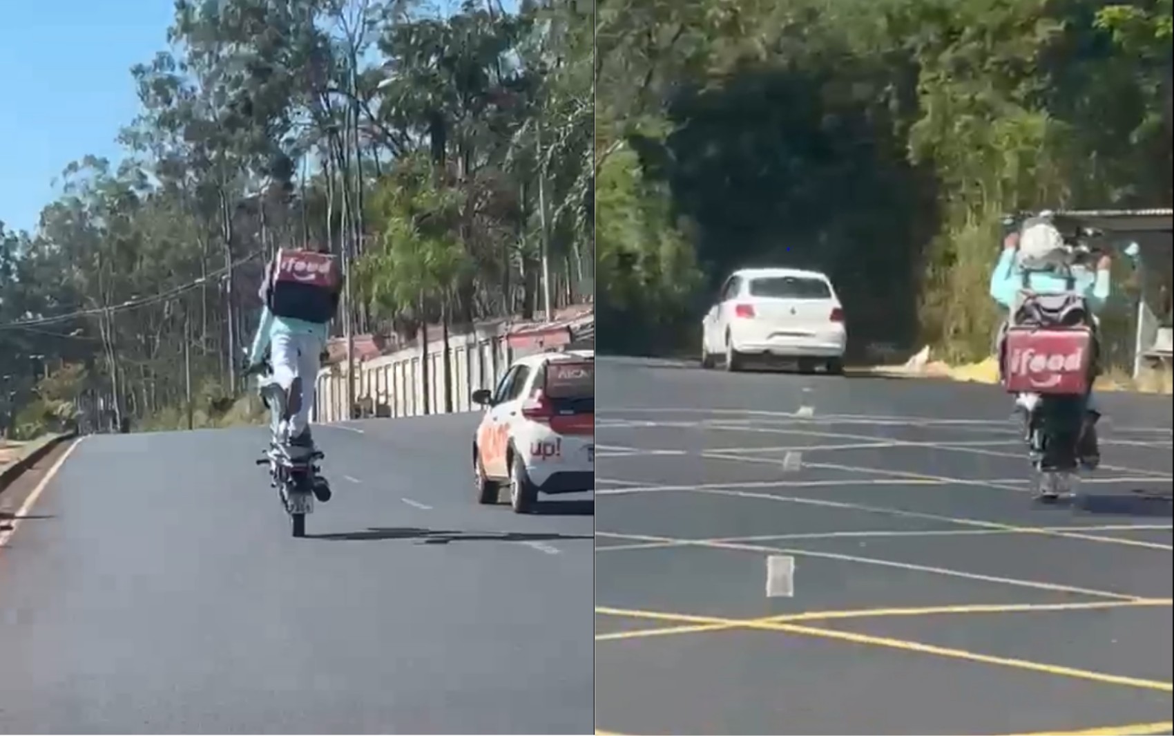 Entregador de comida é flagrado empinando moto na zona Sul de Ribeirão Preto, SP; vídeo