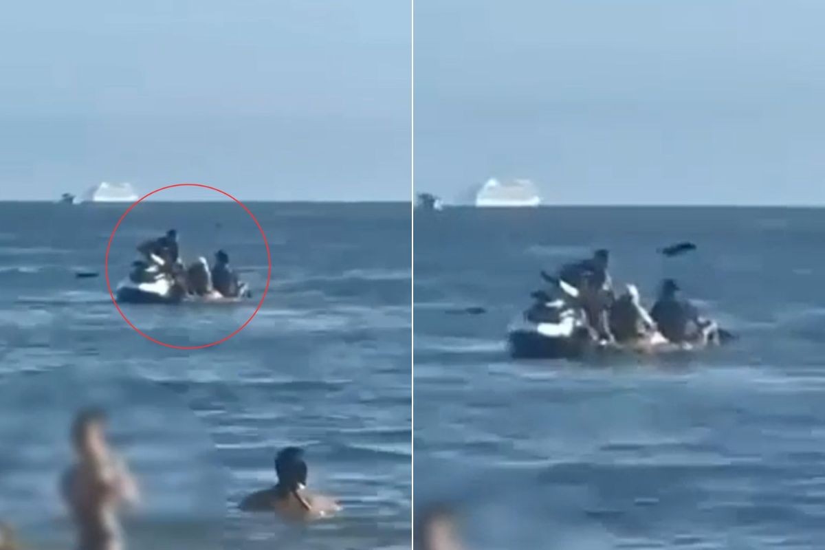 Ladrões em moto aquática assaltam casal de caiaque dentro do mar; VÍDEO