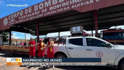 Duas pessoas desaparecem após embarcação afundar no Rio Javaés