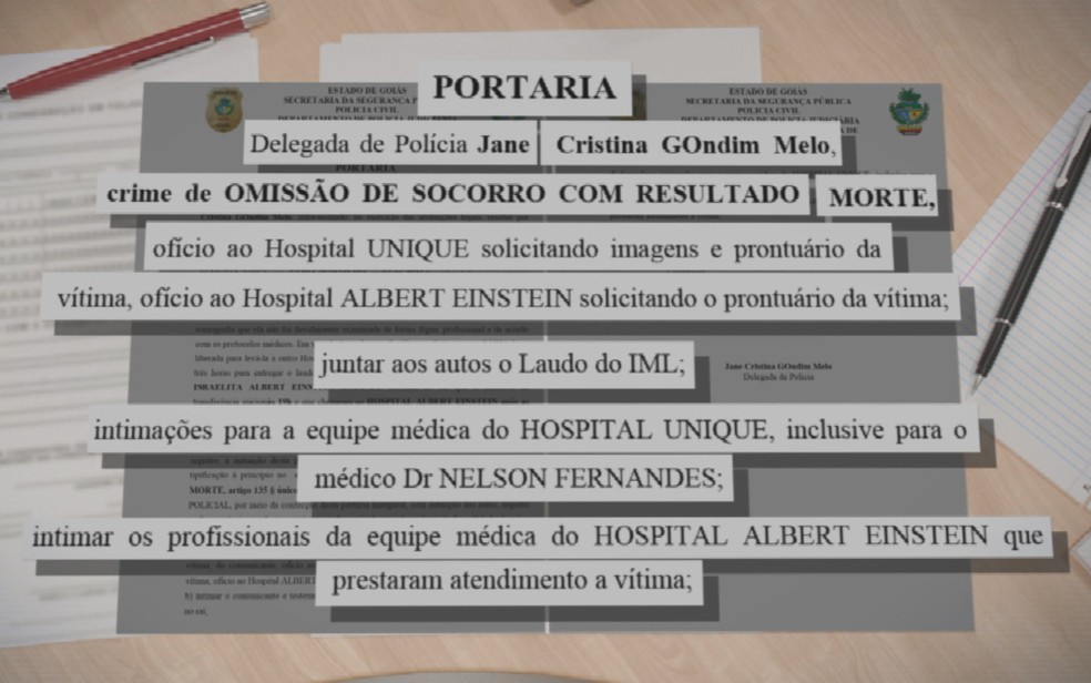 Polícia Civil investiga morte da empresária Fábia Portilho — Foto: Reprodução/TV Anhanguera