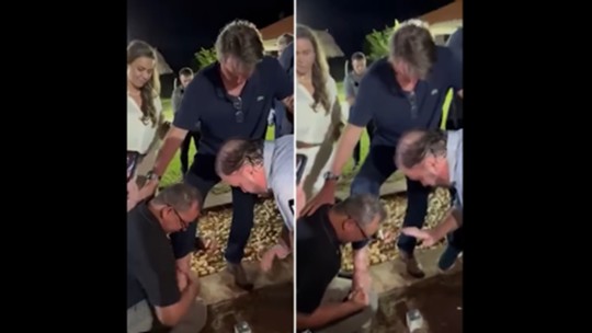 É #FAKE que vídeo mostre pastor removendo tornozeleira eletrônica de Bolsonaro; gravação mostra unção em 2024 - Post usa vídeo de abril de 2025, de uma reunião com apoiadores em que Jair Bolsonaro recebeu uma unção nos pés. A gravação voltou a circular nas redes sociais após o ex-presidente passar a utilizar tornozeleira eletrônica na última sexta-feira (18).