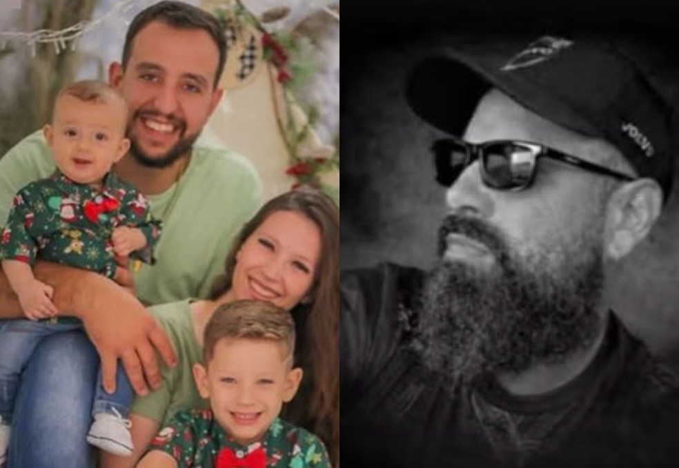 Casal Karine Tasca e Wilhan Panigaz, ambos de 27 anos e Adriano Fernandes Devens, de 40 anos, amigo da família — Foto: Reprodução/Redes sociais