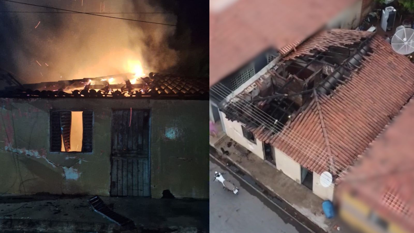 Vídeo: Casa é atingida por incêndio durante a madrugada no Sul do Piauí