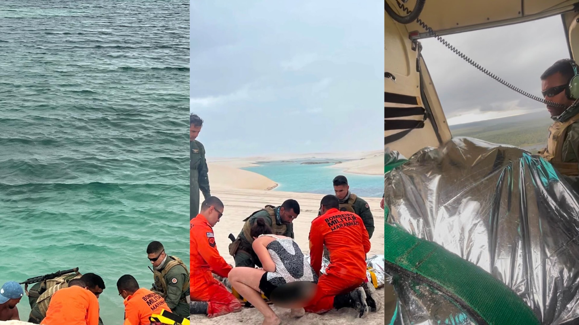 VÍDEO: Turista de São Paulo é resgatado após sofrer trauma grave nos Lençóis Maranhenses