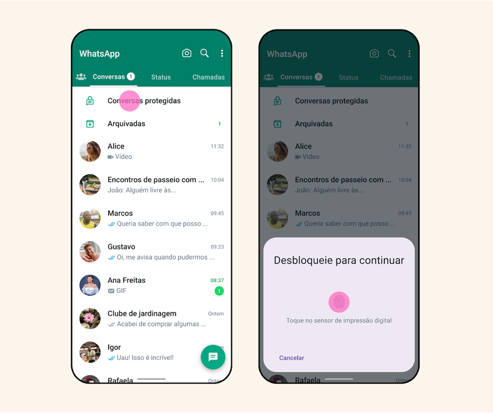 WhatsApp ganha recurso para proteger conversas específicas — Foto: Divulgação/WhatsApp