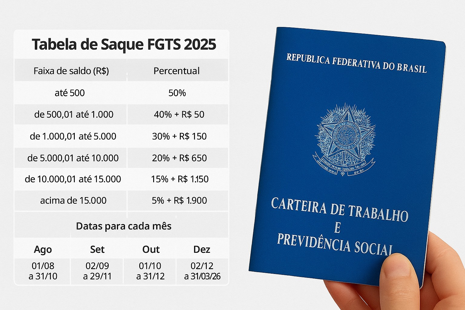 Calendário saque-aniversário FGTS agosto 2025: datas, percentuais e como aderir