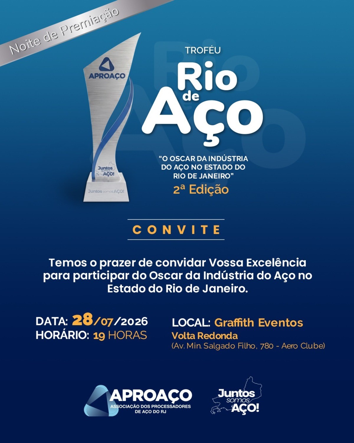 Troféu Rio de Aço 2026 premia empresas e lideranças do setor em Volta Redonda