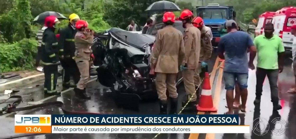 Número de acidentes de trânsito aumenta em João Pessoa — Foto: Reprodução / TV Cabo Branco